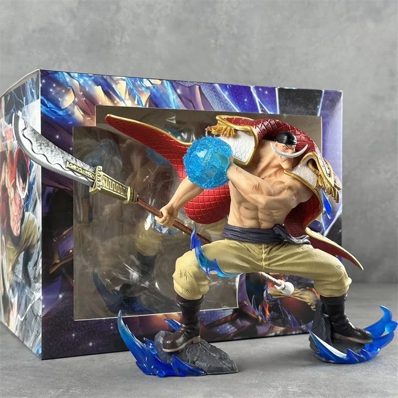 Figuras de acción de Anime de una pieza, postura de lucha, estatua de barba blanca, escena de Pvc, muñeca coleccionable en miniatura, juguete para regalo