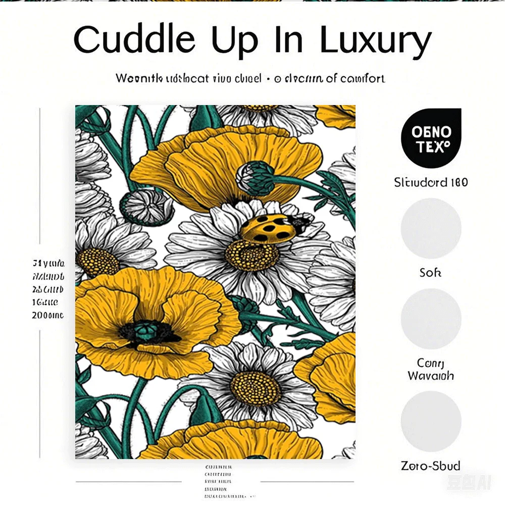 Winter/Summer Bohemian Flannel Blankets The Meadow In Yellow Throw Hospitality Bedding Moisture-Wicking Blanket For Students