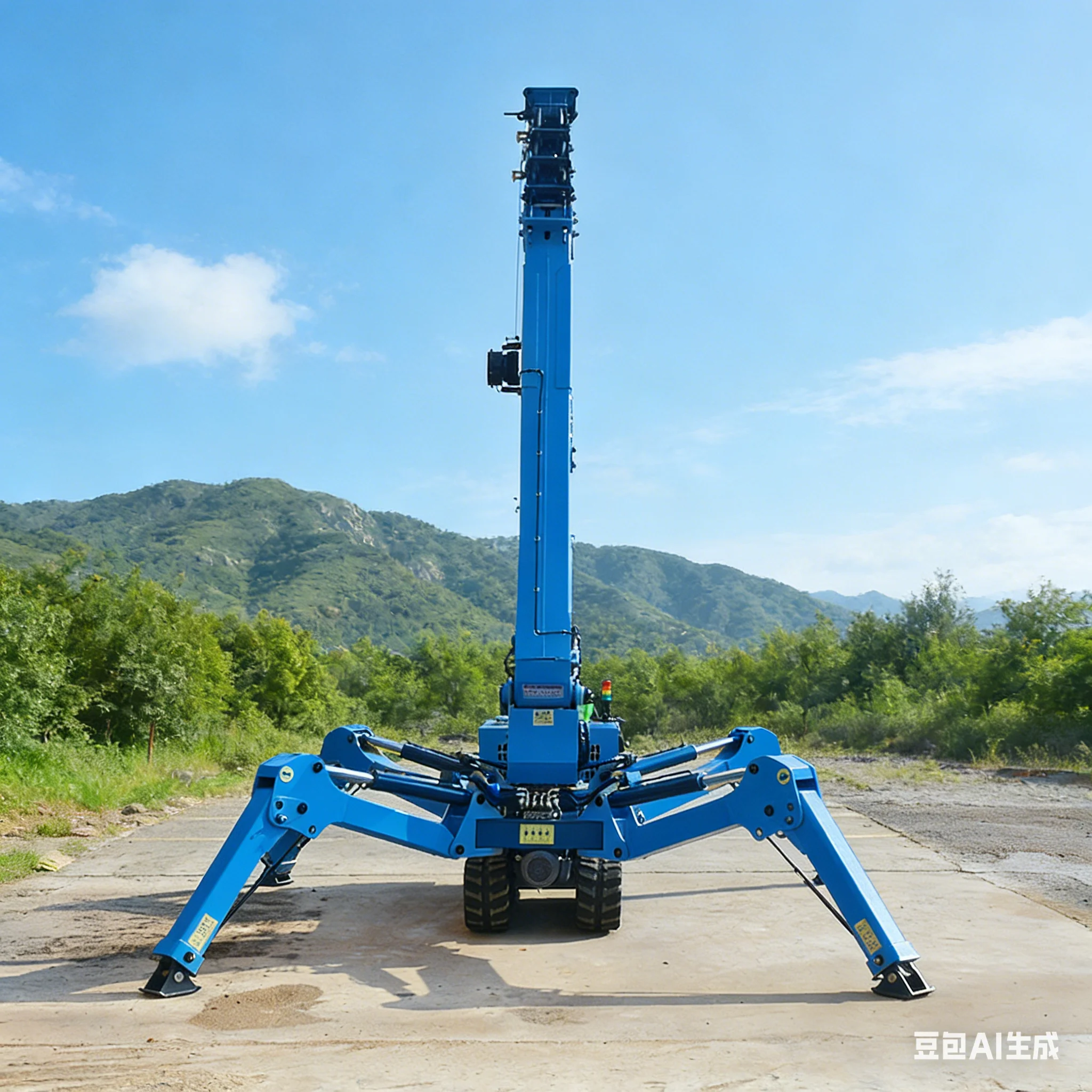 Custom Telescopic Boom Crawler Crane 3ton Diesel All-Terrain Spider Crane Robust Rubber Track Maximum Lifting 10m Spider Crane