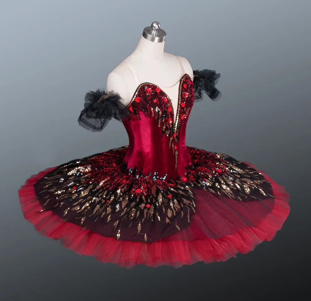 Atacado personalizado tamanho feminino adulto desempenho usar vermelho ballet tutu traje