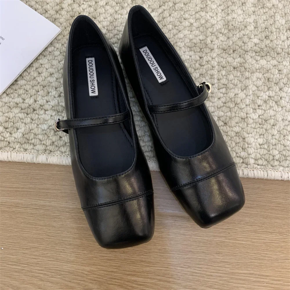 المألوف الفرنسية الرجعية ساحة تو ماري جين أحذية للنساء ربيع 2025 جديد خط واحد شقة القاع قطع الضحلة أحذية نسائية #3