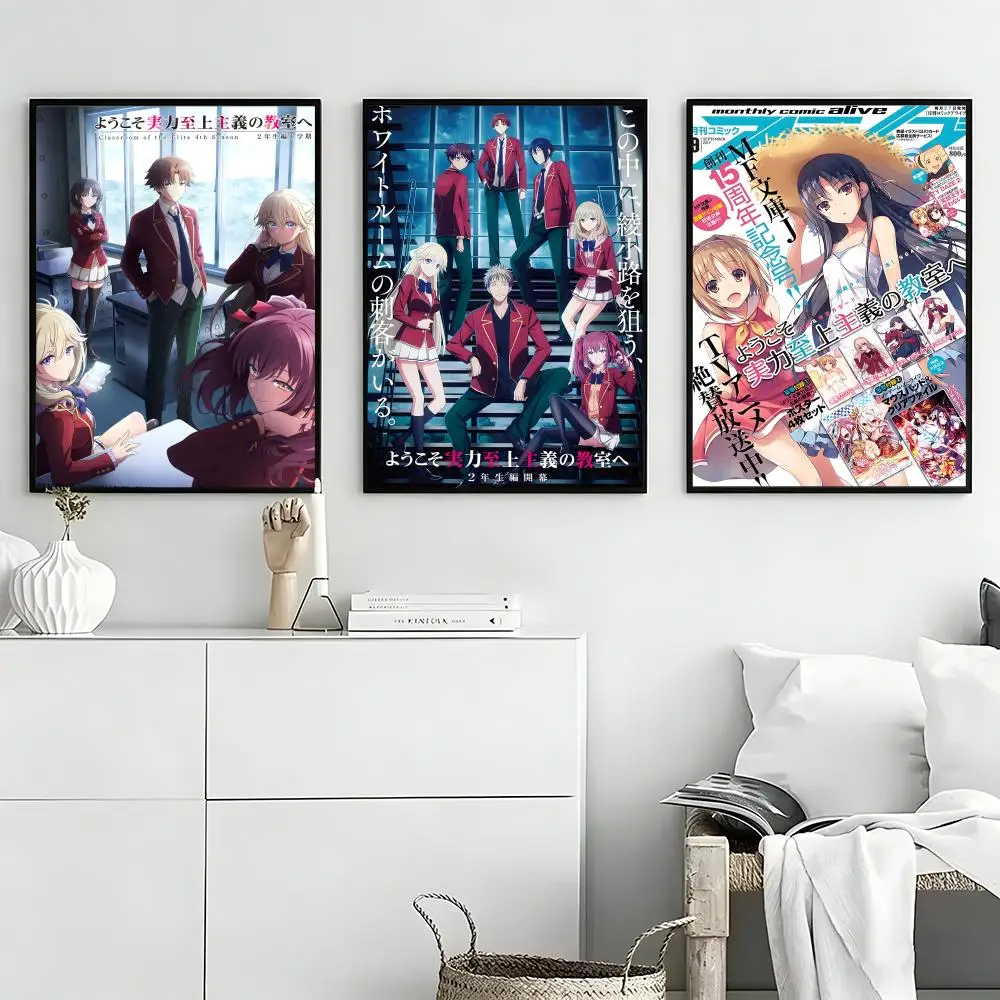 Anime C-Classroom of the Elite Poster Self-adhesive Art Waterproof Paper Sticker Coffee House Bar Room Wall Decor