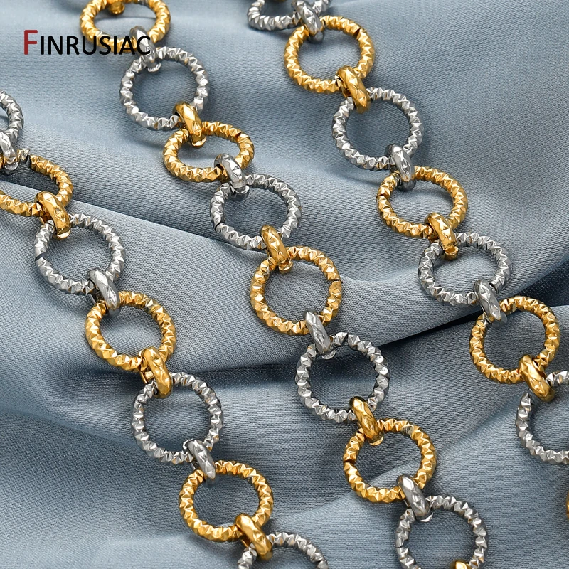 18K Gold Plated Stainless Steel Chain Twisted Circle Bulk Chain for DIY Handmade Jewelry Necklace Making Accessories image 5