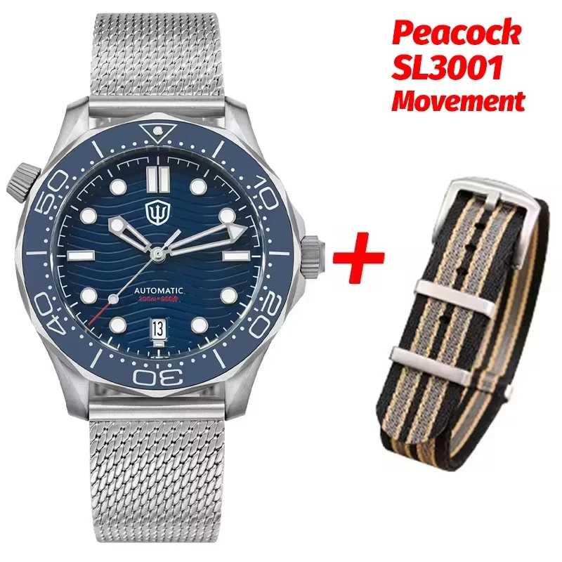 Watchdives WD007 V4 Automatic Dive Watch 200M Waterproof PT5000/SL3001 Titanium Case Sapphire Crystal Mens Vintage Watch Gift image 3