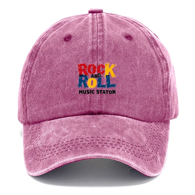 Gorra de béisbol de algodón lavada Vintage personalizada para hombres y mujeres, sombrero con patrón Retro con tema musical, gorra ajustable para papá para uso informal diario