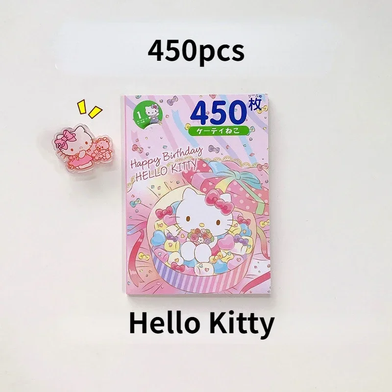 450pcs Cute Cartoon Sanrio Kuromi Cinnamoroll Melody Hello Kitty PomPomPurin Pochacco Sticker Book（See The Video for Details）