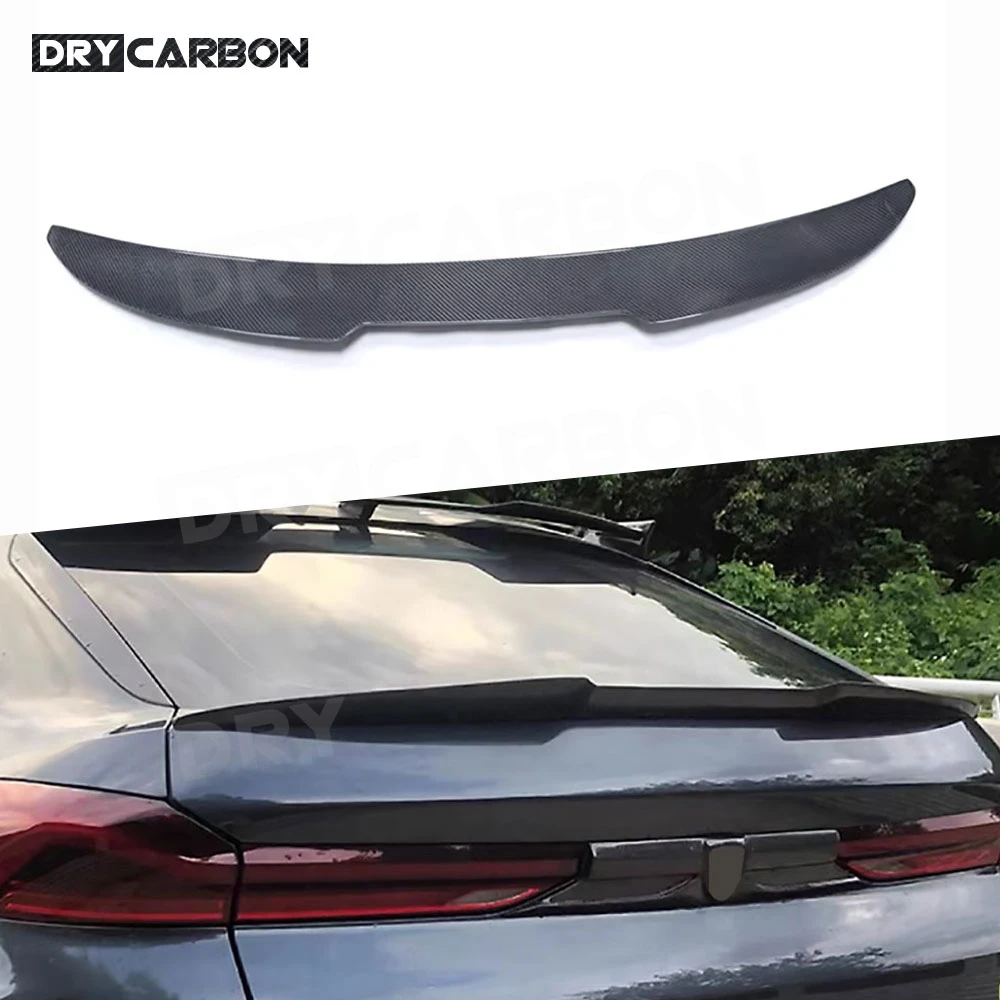 Carbon Fiber Car Rear Spoiler Body Kits Accessories for BMW F96 X6 2019 2020 2021 2022 FRP Duckbill Rear Trunk Wing Spoiler