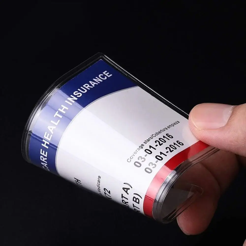 Waterproof Social Security Card Protector Clear Cover Dustproof Medicare Card Holder Easy to Insert Transparent