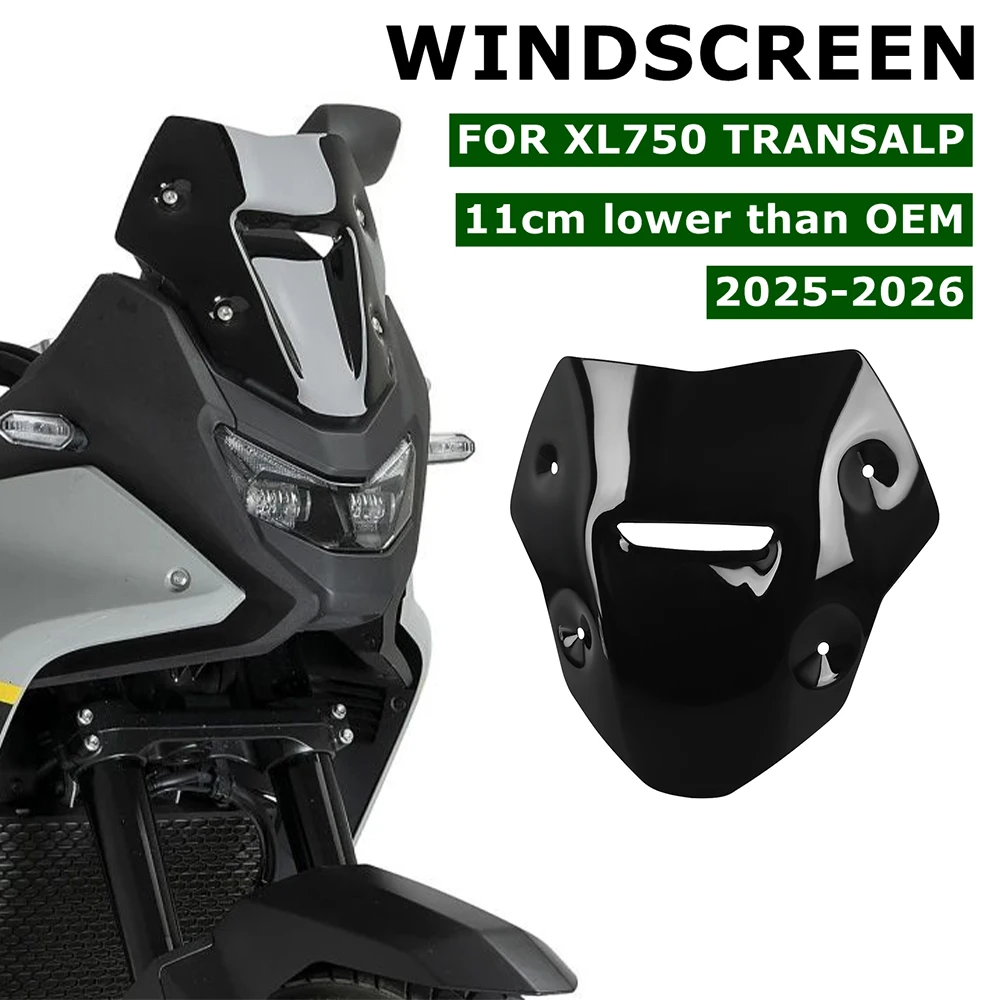 

XL 750 Motorcycle Sport Windshield Windscreen Wind Deflectors For HONDA XL750 Transalp 2025 2026 Front Spoiler Aerodynamic