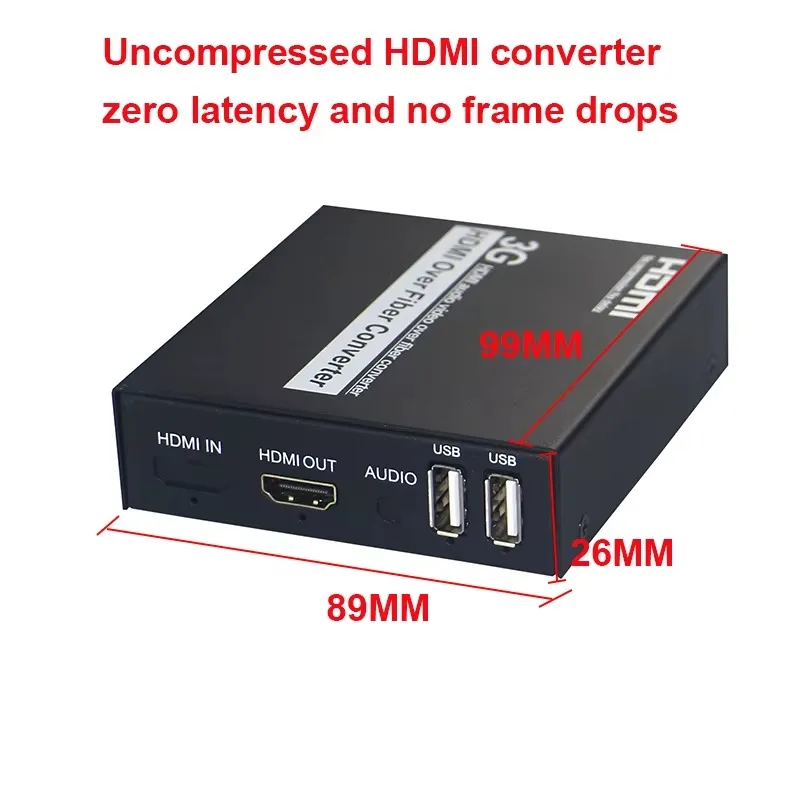 Uncompressed H-DMI KVM USB to Optical Converter ไม่มีกรอบลดลง Zero Latency H-DMI เมาส์คีย์บอร์ด Optical Converter 1200P @ 60Hz