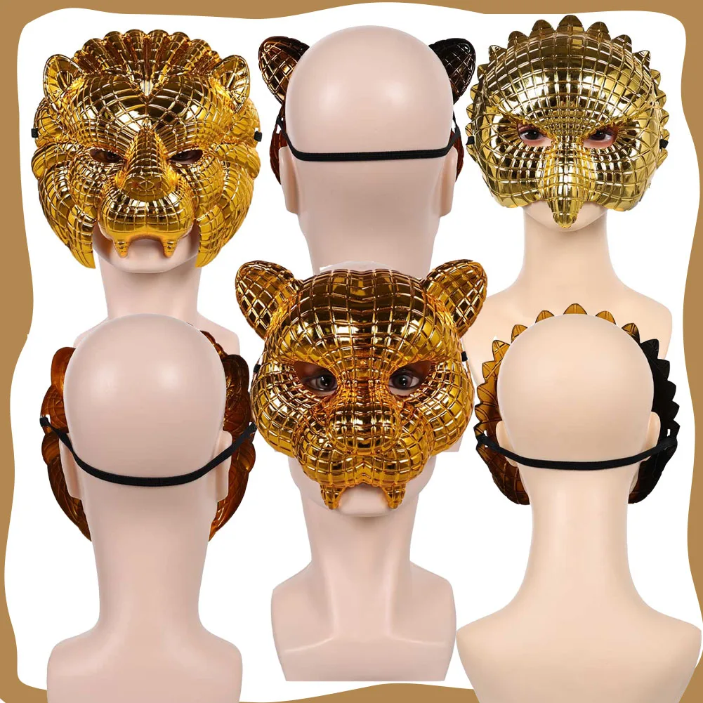 タイガーコスプレマスクフクロウフェイスマスクライオン仮装ヘッドギアロールプレイ成人男性女性ハロウィンカーニバルコスチュームアクセサリー