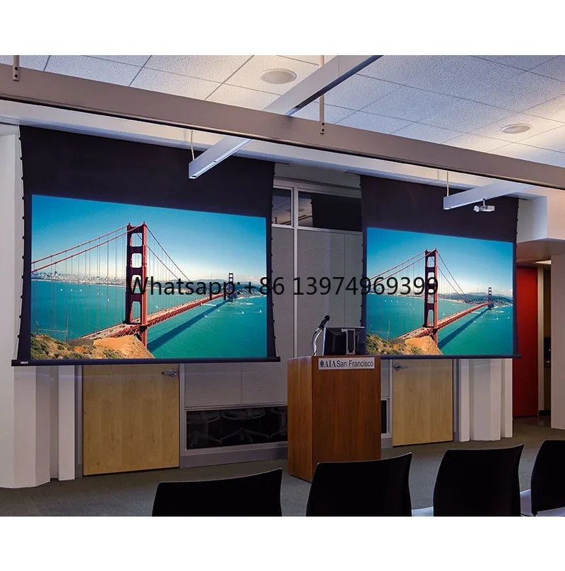 92 Inch HD Electric Wall Mount Projection Screen Motorized Projection Screen Housing Projector Screen