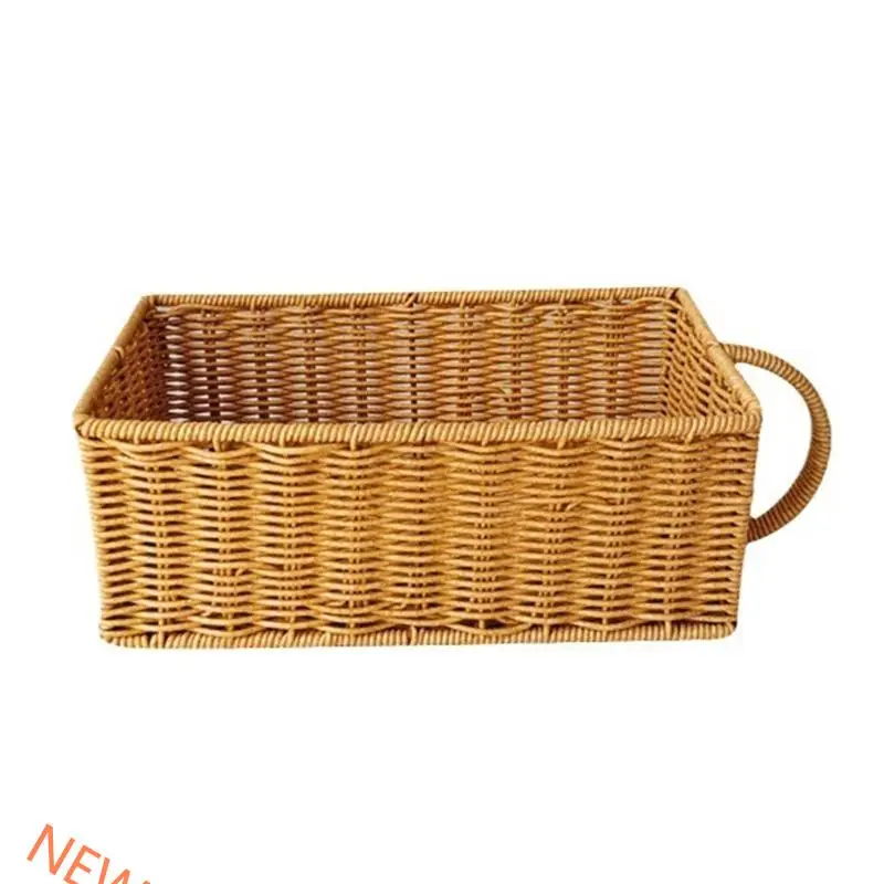 

Desktop Storage Imitation Rattan Basket Table Organization Supplies