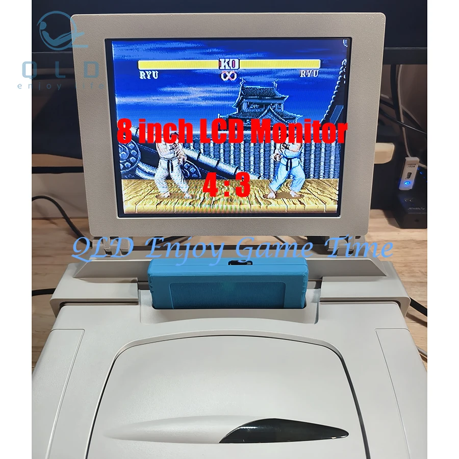 

8-дюймовый экран с 3D-принтом, ЖК-мини-монитор постоянного тока 5 В, со стерео, портативный дисплей для игровой консоли SS Saturn в толстой версии