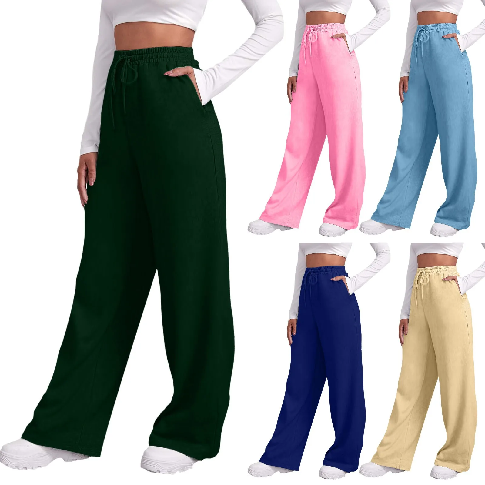 Women’S Fleece Lined Sweatpants Wide Straight Leg Pants Bottom Sweatpants Joggers Pants Workout High Womens Pants Casual Petite