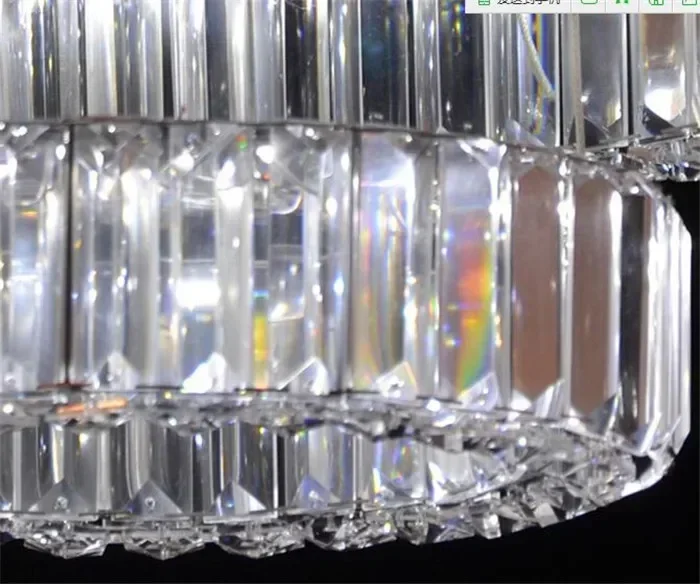 

Villa Living Room Crystal Lustres LED Chandelier LightingLong Crystal Ring Diamond Three Sides Hotel Industrial Led Lamp