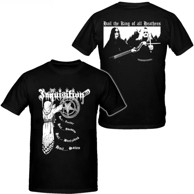 T-shirts Inquisition Band pour hommes, style Hip Hop Heavy Metal, en coton, unisexe, à manches courtes, pour l'été, marque de mode, hauts vintage