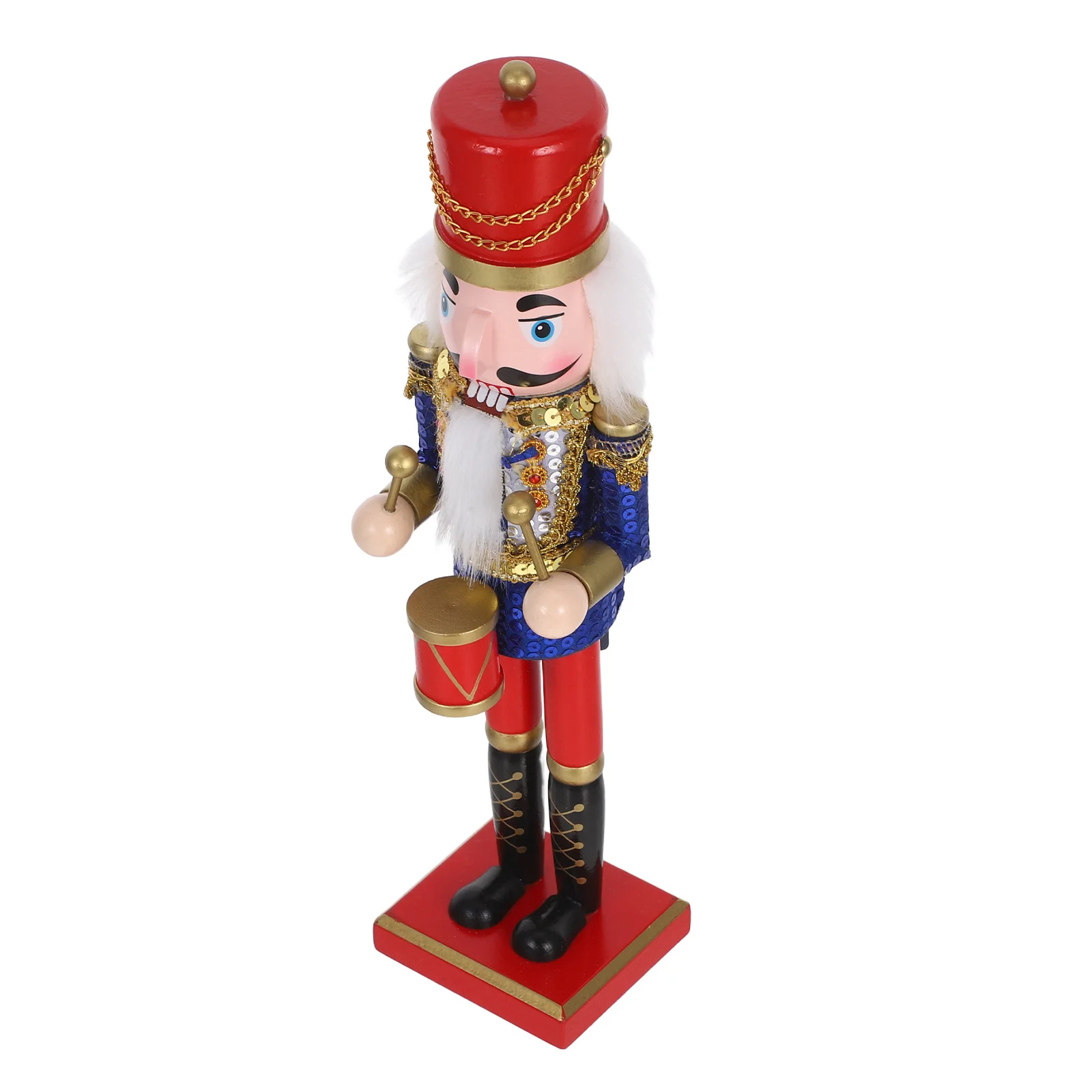 

38Cm Wooden Nutcracker Christmas Decoration Bright Nonfading Holiday Table Top Decor Xmas Soldier Puppet Desktop Tree Hanging