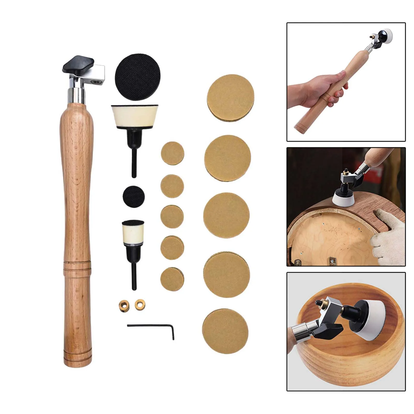 

55pcs Bowl Sander Tool With& Backing For Pads Sanding Discs Sandpaper Home Wood Work Power Tool Replacem Accessories