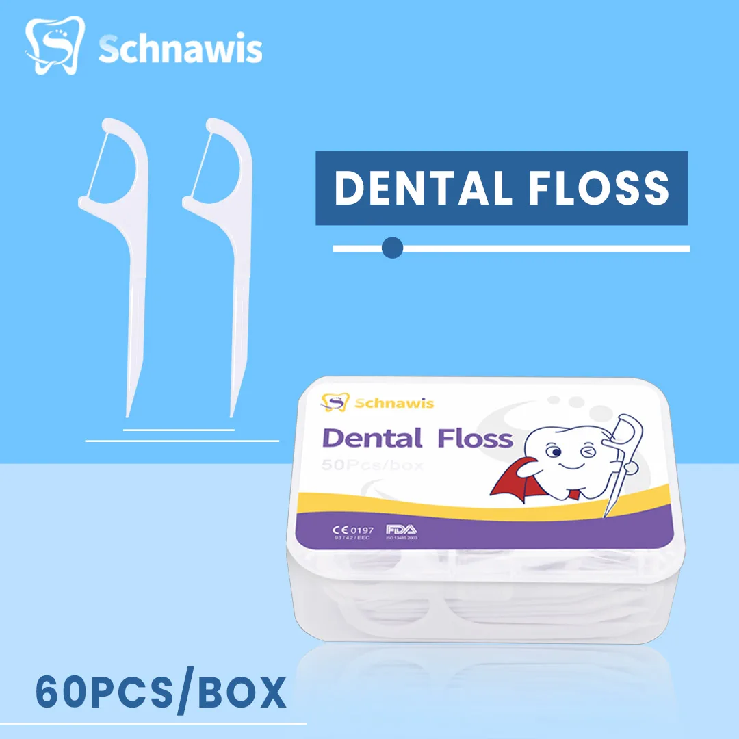 50M/Roll Dental Flosser Built-in Spool Wax Nylon PTFE Macromolecule Water Expanded Dental Orthodontic Floss Cherry Flavor