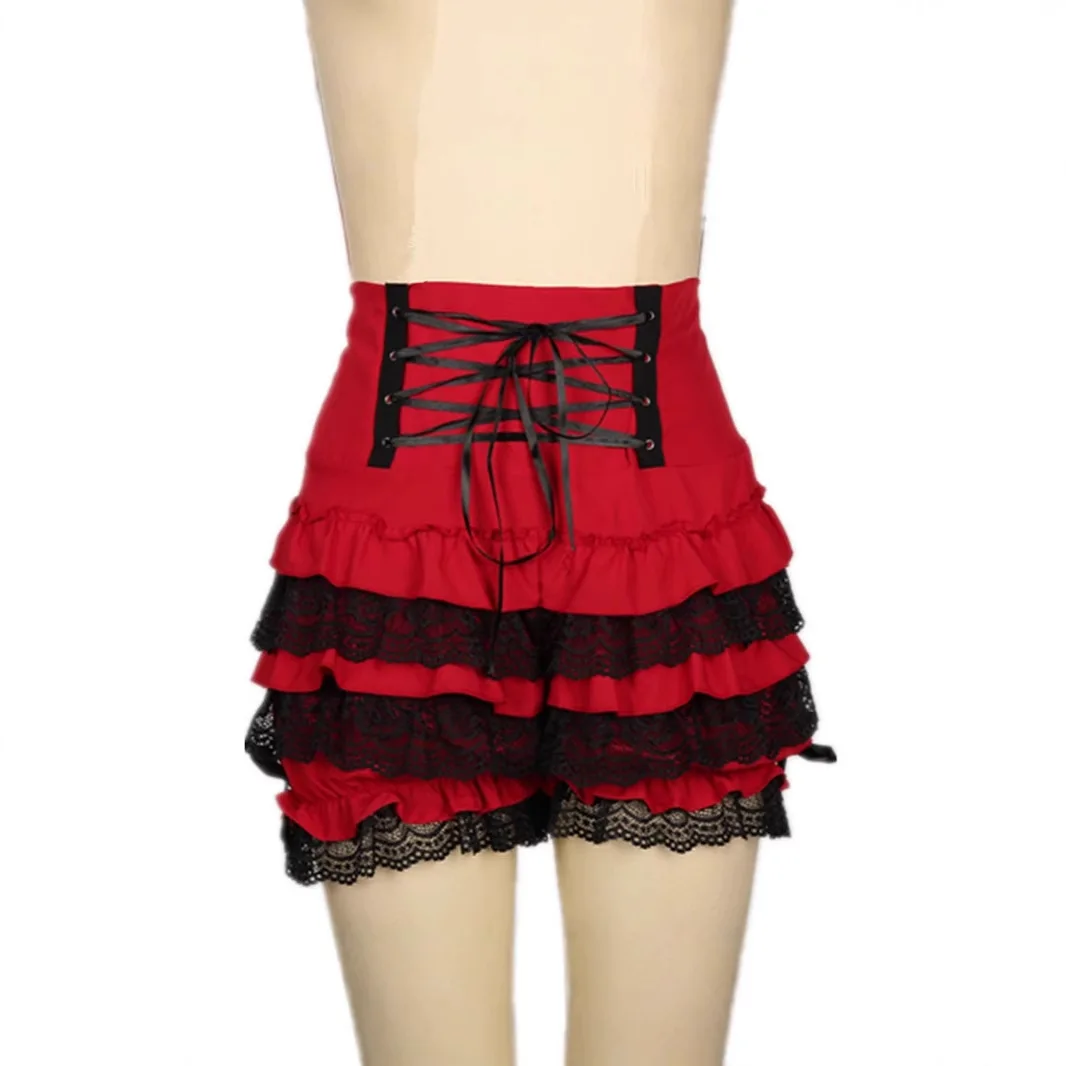 

Lace Lolita High Waist Cake Shorts Halloween Splay Design Women's Bottoms Spring 2025 Fashion Ladies' Specialty Pants