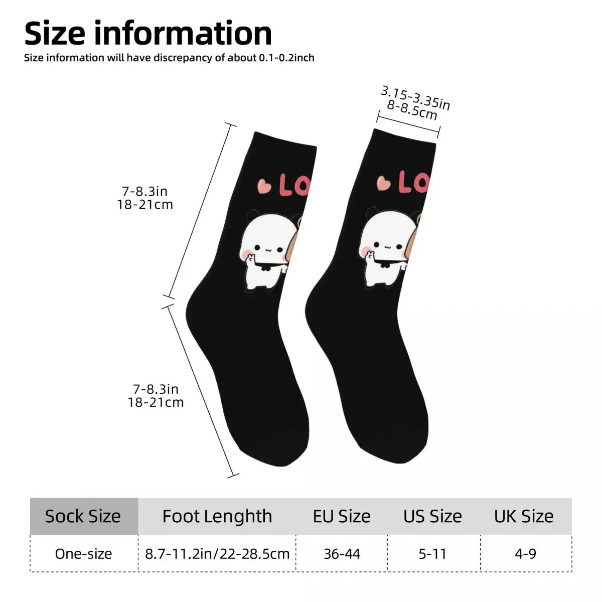 Bear And Panda Bubu Dudu Balloon Socks Harajuku High Quality Stockings All Season Long Socks for Man's Woman's Christmas Gifts