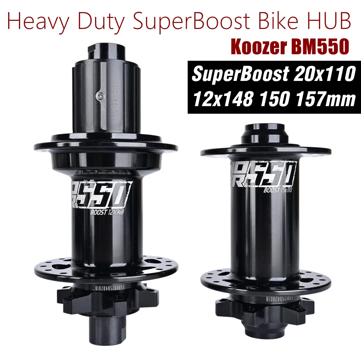 

KOOZER BM550 MTB Bike Hub | 6 Bearings Heavy Duty Boost/ SuperBoost 20x110 12x148 150 157mm | 32H | Thru Axle | HG 8–12 Speed