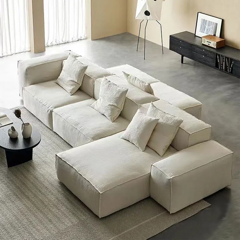 Italian tofu cubes Italian minimalist module combination lamb wool hotel B & B two-way sofa