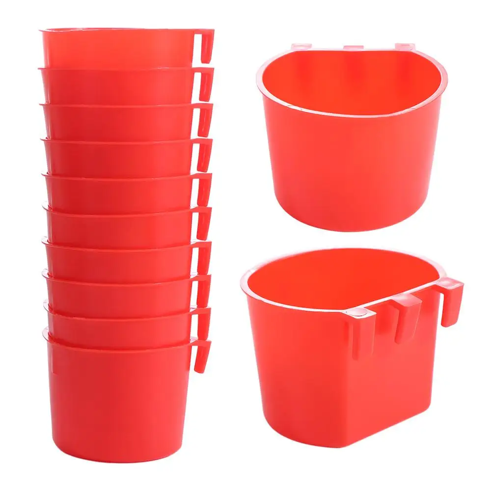 

20pcs Hanging Chickens Rabbit Feeders With Hook Feeders Poultry Coop Feeder Water Drinker Plastic Feeder Cage Cups Bird