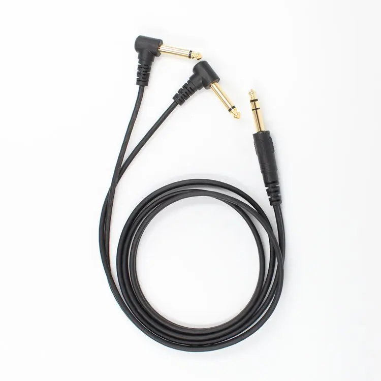 6.35mm 1/4 Inch Stereo To Dual Mono Audio Cable Gold Plated Plug Straight & Right Angle Versions Low Noise High Fidelity Sound