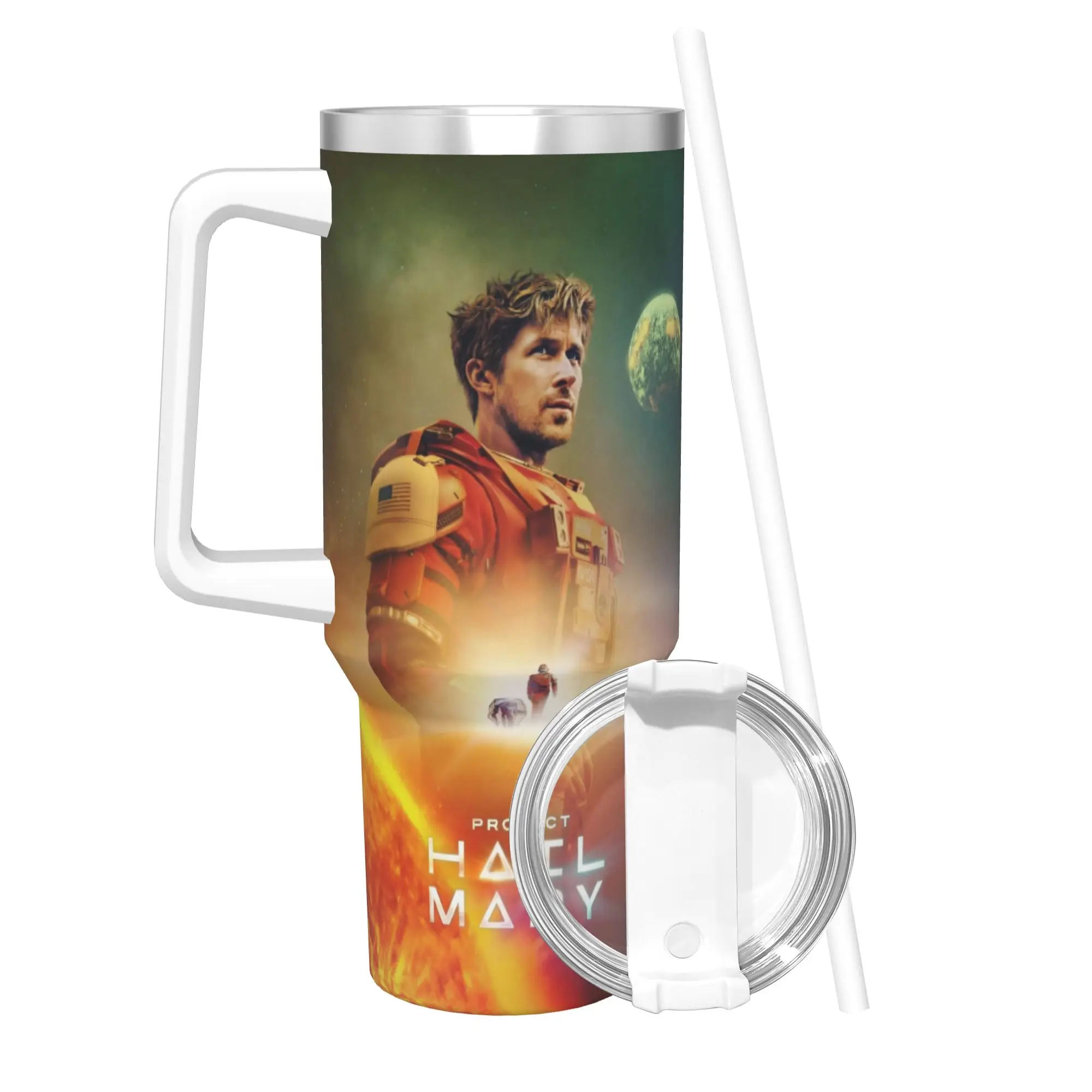 Project Hail Mary Movie 2026 Tumbler Vacuum Insulated  Thermal Cup with Lid Straw Double Wall Mug Water Bottle 40oz