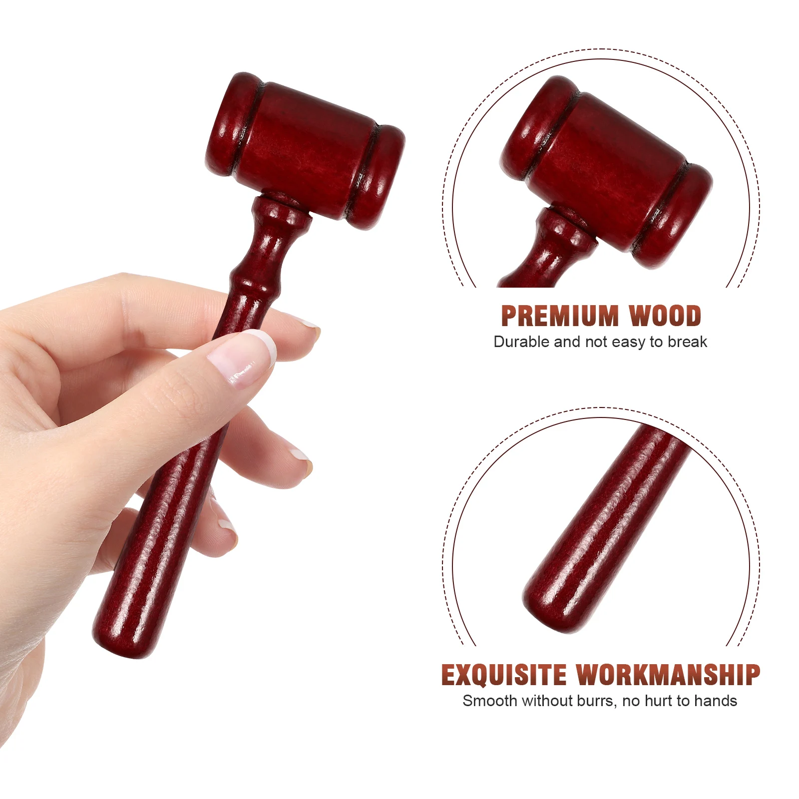 

3pcs Mini Wooden Hammers Wooden Hammer Safe Kids Judge Gavel Judge Gavel Toy Traditional Style Roleplay Decor