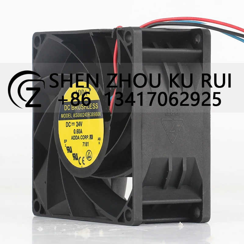 ADDA 5V 12V 48V DC24V 0.60A AC EC 8038 80X80X38MM 8CM large air volume Violent inverter power supply AS08024DB389B00 cooling fan