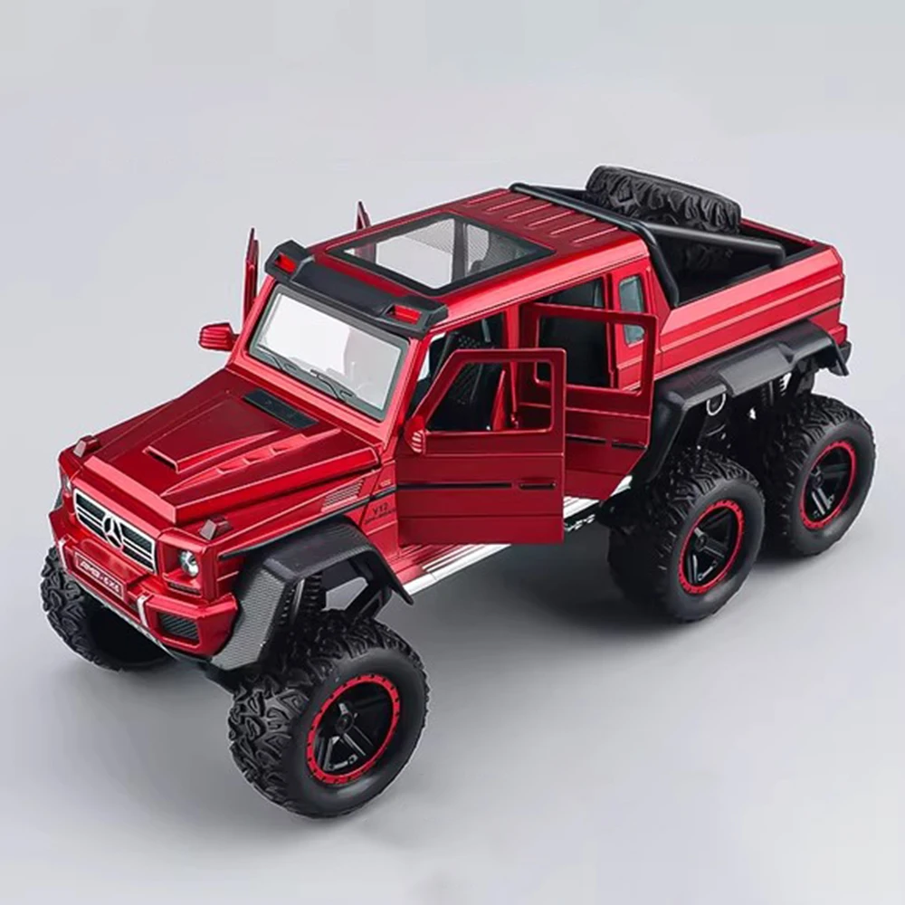 1:22 G63 6x6 Modello di Auto Giocattolo In Lega Diecast Suono Luce Tirare Indietro Modelli Assorbimento Degli Urti Modelli di Veicoli Fuoristrada Regali Di Natale