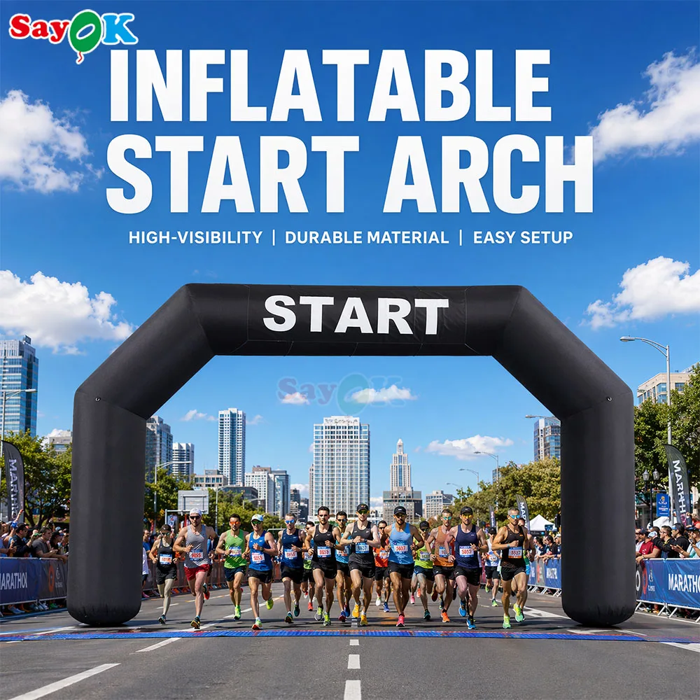 Inflatable Arch LOGO Customized Advertising Start Finish Line Racing Arch Banners With Air Blower For Outdoor Sport Theme Event