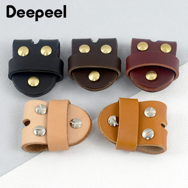 2Pcs Deepeel 38mm Men's Belt Buckle Belts Connection Leathers Pin Buckles Solid Brass Rivet Clasp DIY Leather Craft Accessories