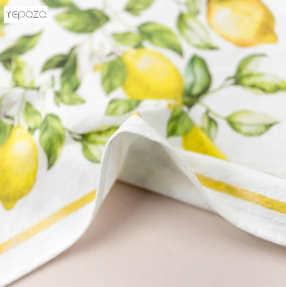 2pcs in a set Kichen Decoracion Pretty Lemon Tea towels Flour Sack Cotton Kitchen Towels Strong Water Absorbent Soft Discloths