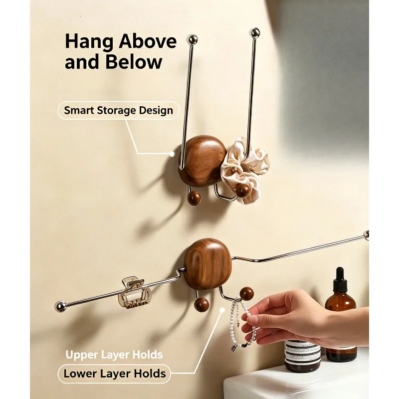 Suction Cup Hair Accessory Storage Rack Pebble Shape Wall Hook For Jewelry Watch Key Towel Bathroom Organizer