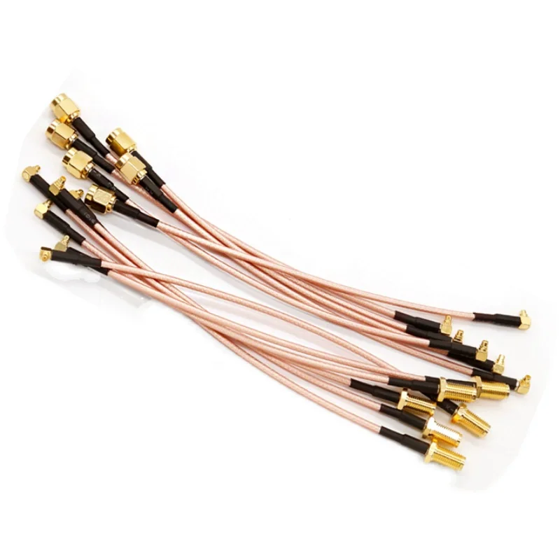 MMCX-J Curved Male to SMA-K-J Female Male RG316 Silver Plated Line Sma to mmcx Extension Cable
