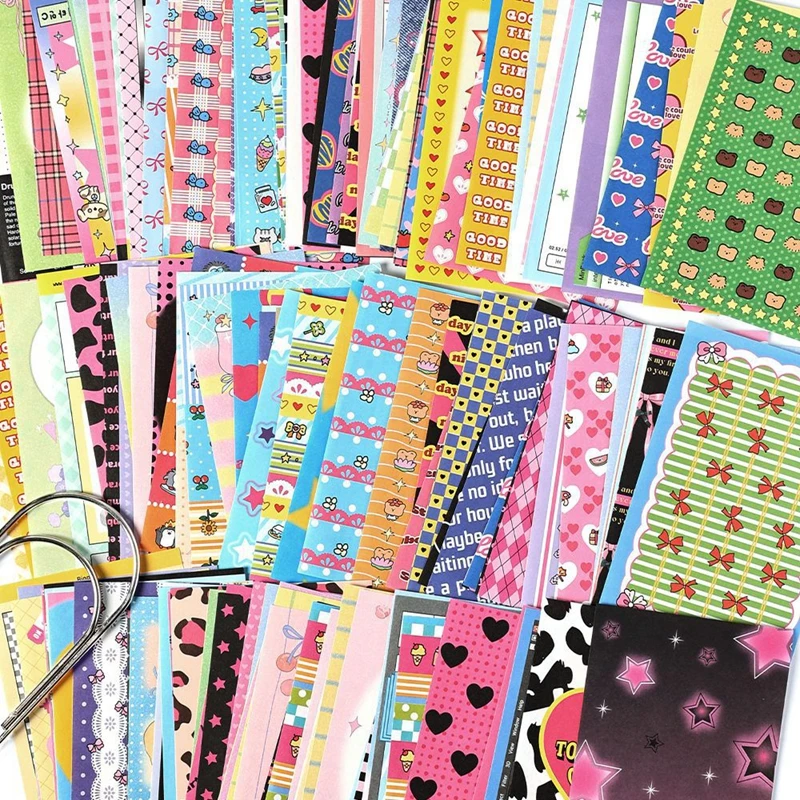 100 Pages Cute Y2K Ancient Style Memo Pad Decoration Scrapbooking Collage Material Message Note Paper School Stationery