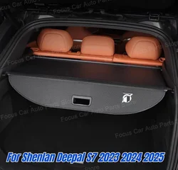 For Shenlan Deepal S7 2023 2024 2025 Rear Trunk Cargo Cover Retractable Luggage Curtain Car Accessories Waterproof Shield Shade