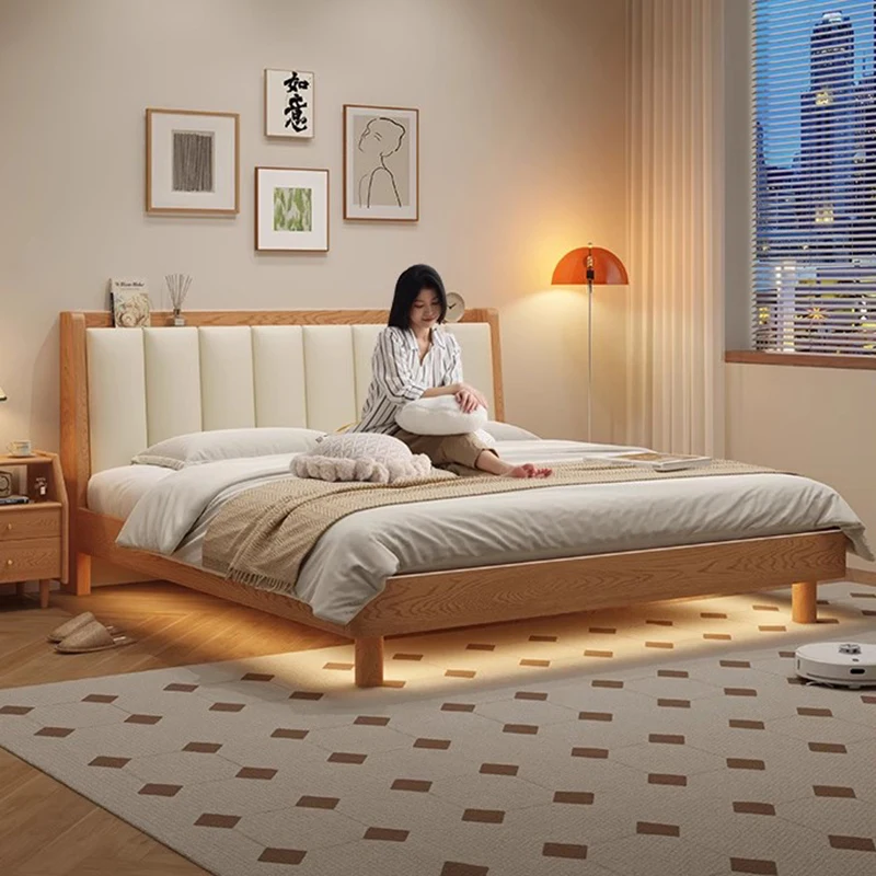 

Minimalist Brown Double Bed Wood Design Heavy Modern Luxury Double Bed Mattress Storage Cheap Cama Doble Bedroom Furniture Set