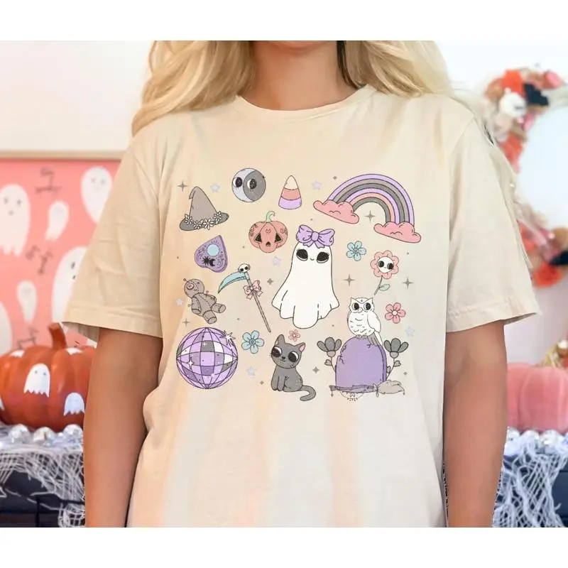 

Pastel Cottagecore Halloween T Shirt Cute Goth Retro Girl