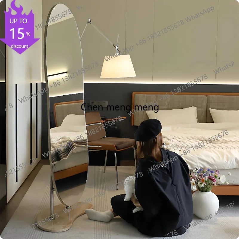 G153 European Style Modern Creativity Design Peanut Mirror Advanced Marble Base High Definition Super White Landing Full-body Mi
