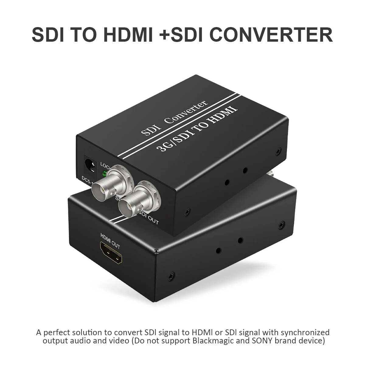 SDI to HDMI SDI Converter BNC Scaler Adapter With SDI Signal Loopout 1080p Full HD 1080P50/60Hz 3G/SD/HD for Camera Monitor