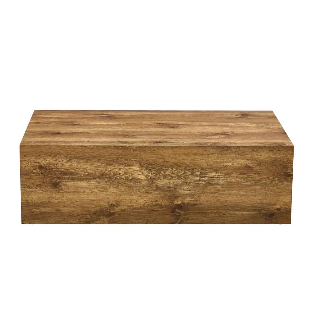 Mesa de centro moderna, mesa central rectangular de grano de madera con patas ajustables, mesa auxiliar de granja fácil de limpiar para oficina