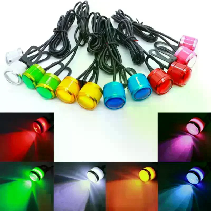 1 Set Eagle Hawk-Eye Light LED Strobe Motorcycle Lights Flashing Signal Lamp Reversing Daytime Running Light 12V White