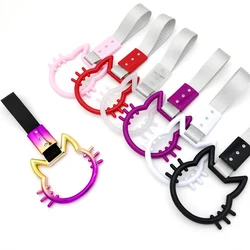 Car Tow Strap Tsurikawa JDM Ring Bus Train Hook Strap Cute Cat Shape Handle Strap Drift Universal Exterior Warning Hang Ring
