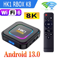 HK1 RBOX K8 Android 13 TV Box WIFI 6 Support 8K BT RK3528 Quad Core ARM Cortex A53 16G 32G 64G 128G Vedio Decoding Media Player