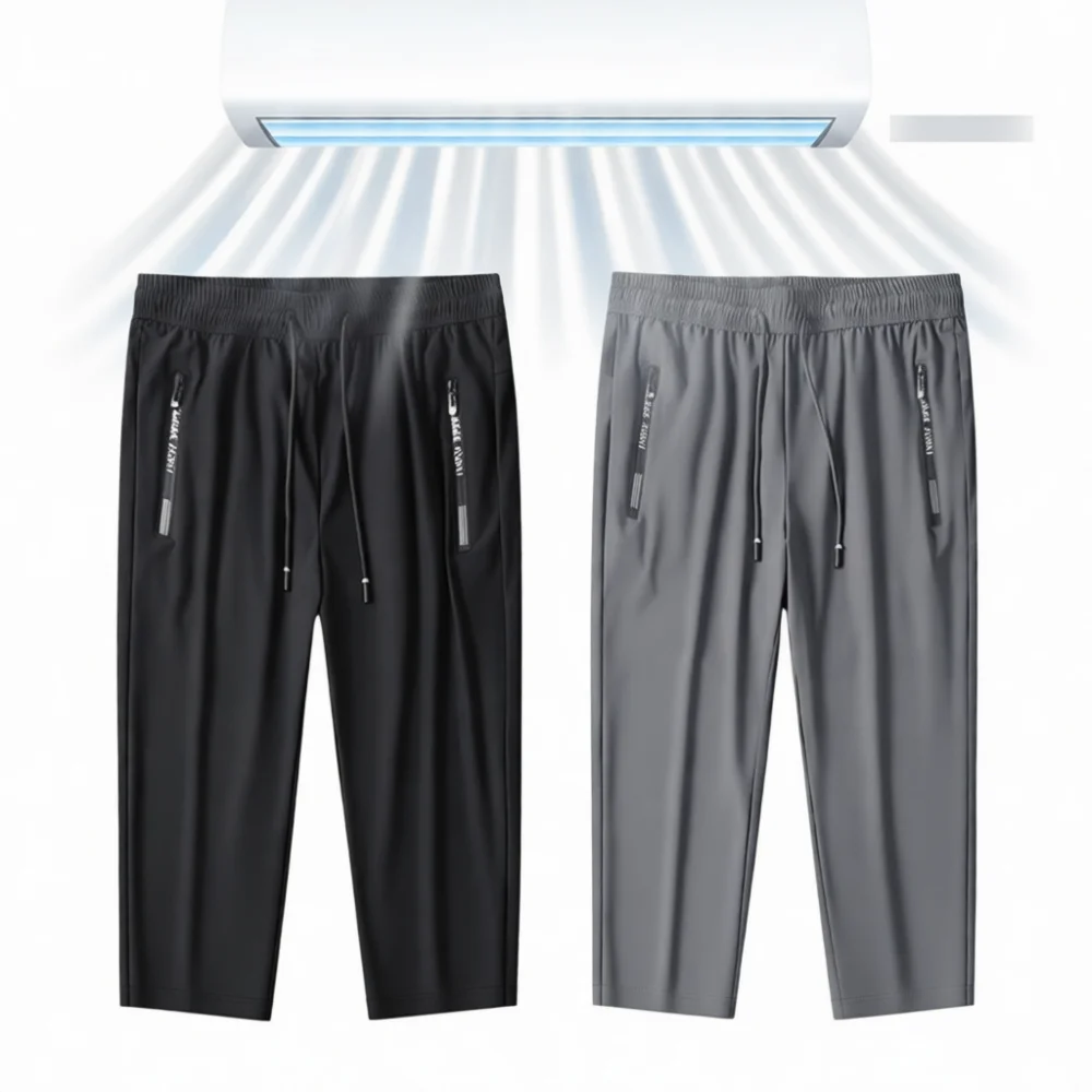 Mens Summer Work Pants Outdoor Cargo Trousers Casual Loose Fit Durable Construction Site Utility Wear With Zipper Pockets